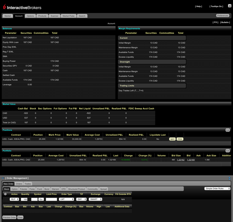 Questrade vs Interactive Brokers Trading App Screenshot #1