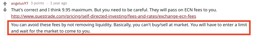 Questrade Reddit How to Avoid ECN Fees