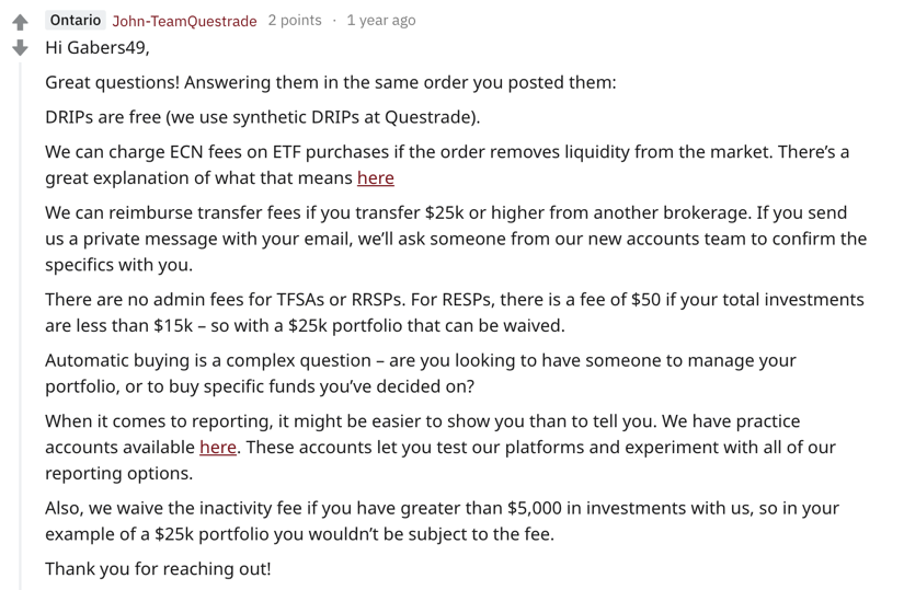 Questrade reddit fees explained