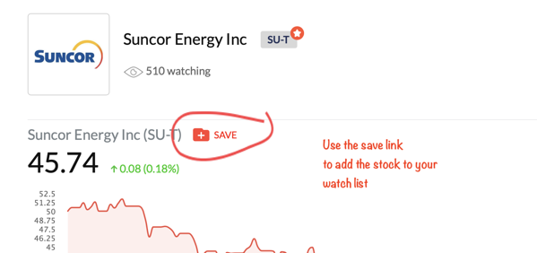 Stockchase Add Stocks to Watchlist