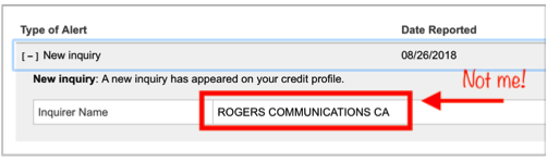 Identity theft rogers inquiry